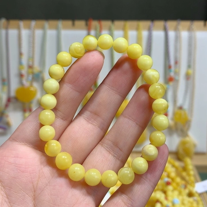 未镶嵌琥珀手链特价瑕疵7.7mm