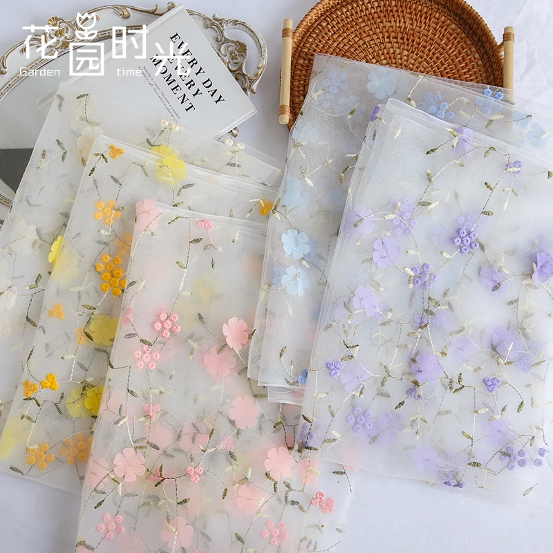 【花园时光】椿知碎花网纱鲜花束包装纸包花纱手工创意diy花艺资材