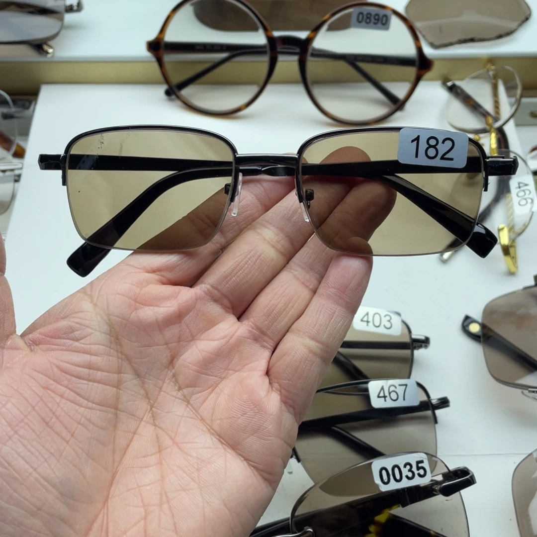 茶水晶半框眼镜 182