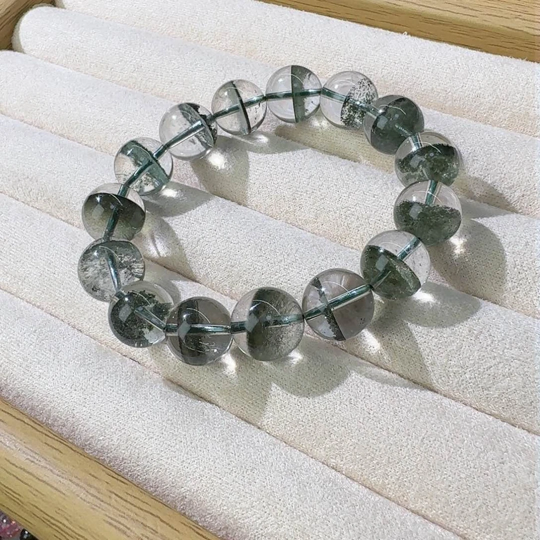 水晶手串未镶嵌绿幽灵12.5