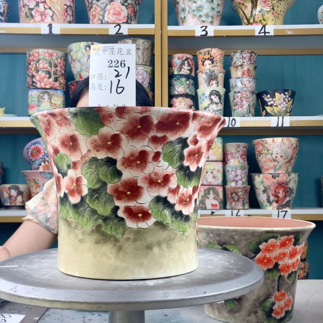 景德镇手工花盆226