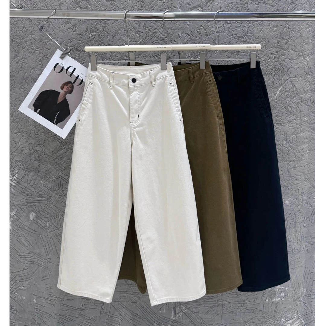 版型好香蕉裤阔腿奶奶裤 质感洗水斜纹棉高腰秋冬休闲裤5038