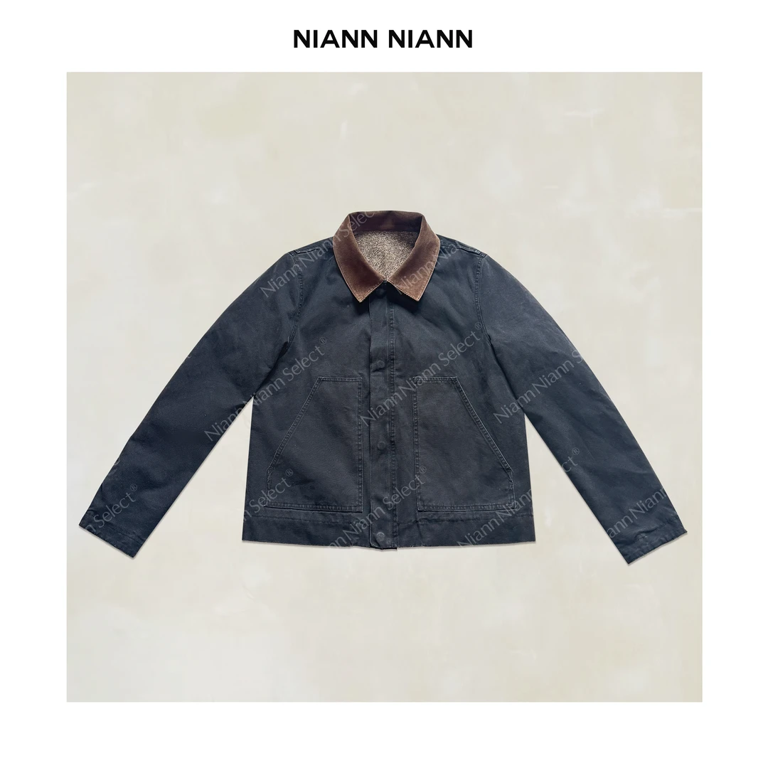 NiannNiann 新品女装复古做旧水洗47片拼色加厚工装外套16129