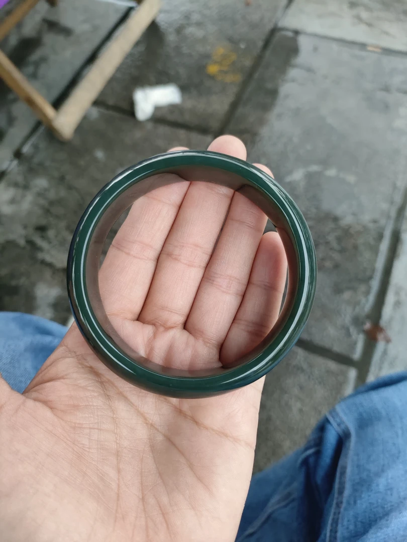 精品和田玉且末蓝手镯 拍下备注圈口 54-64