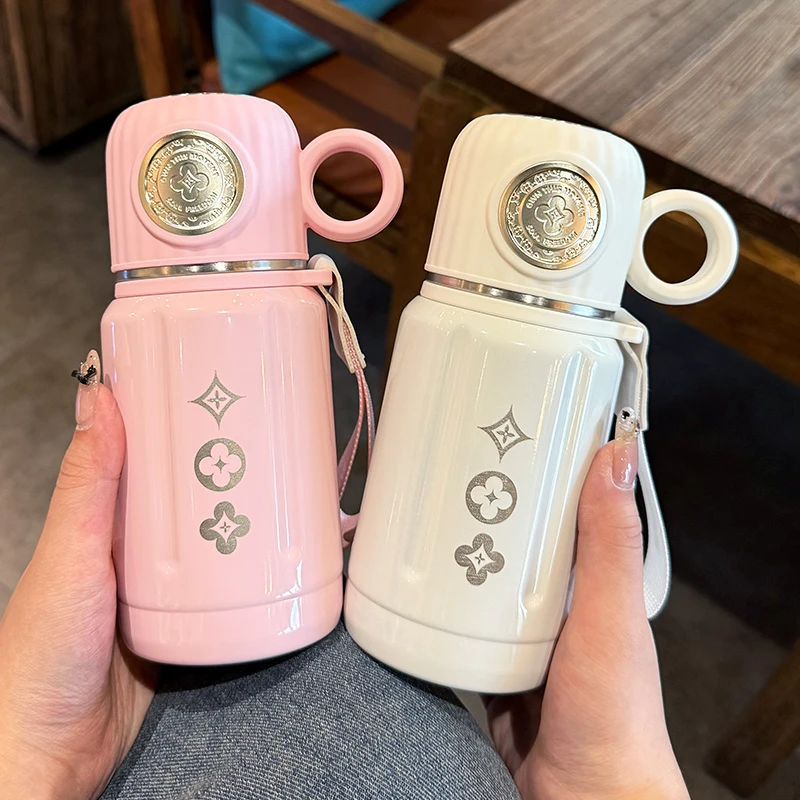 杯新款盖可喝水一杯三用保温杯简约高颜值男女生吸管小巧便携水杯