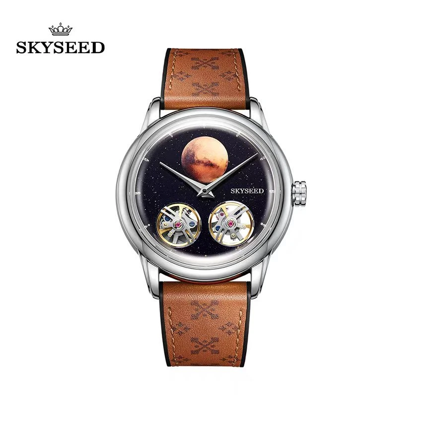 skyseed/天代拉尼亚博林系列火星计划银男士高端自动机械腕表XJ3