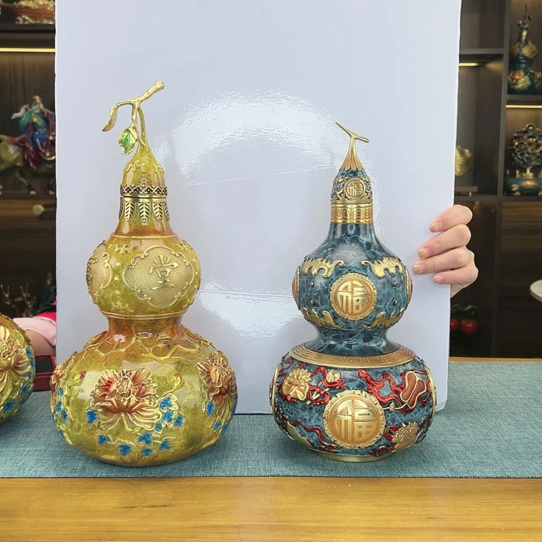 【闪购商品】随***。全铜八宝葫芦高30加玉堂富贵高33