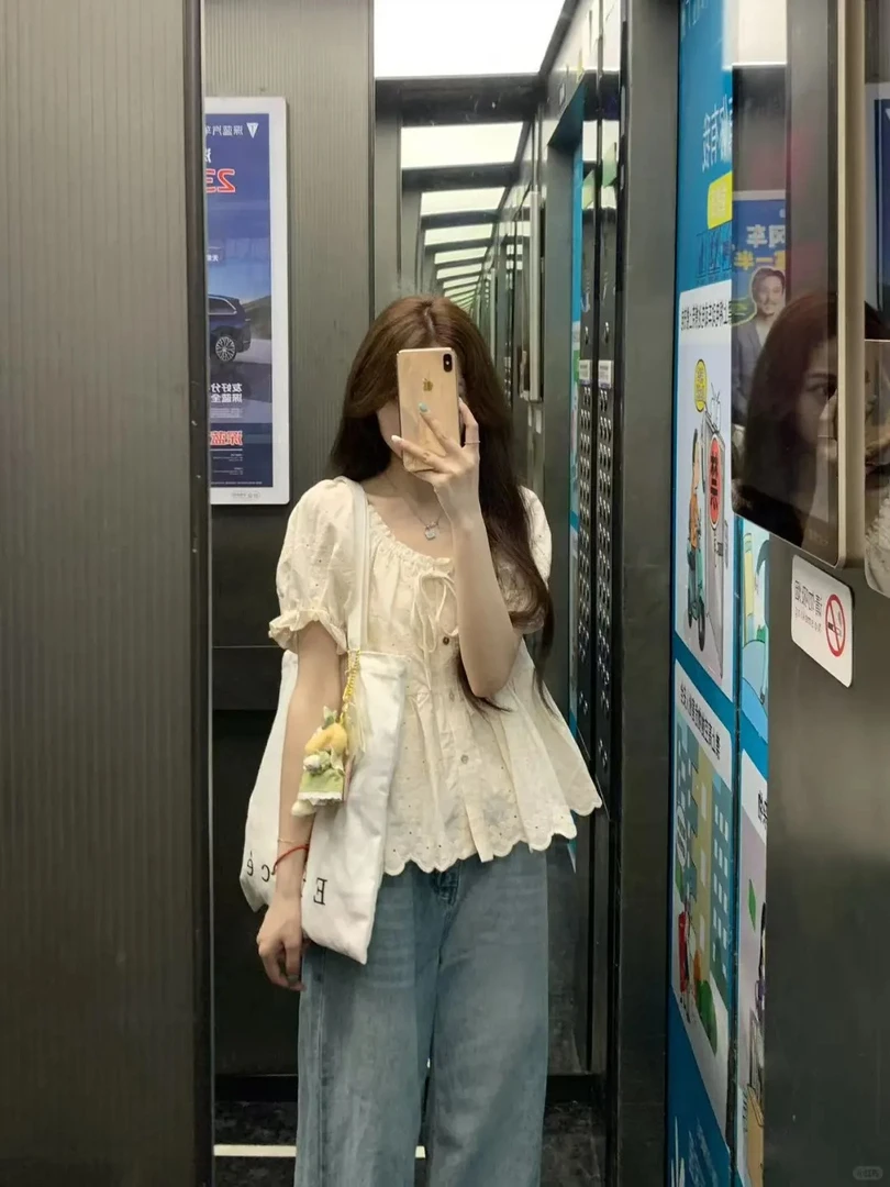 2025夏季新款韩系收腰显瘦雪纺衫上衣百搭牛仔裤两件套装设计感