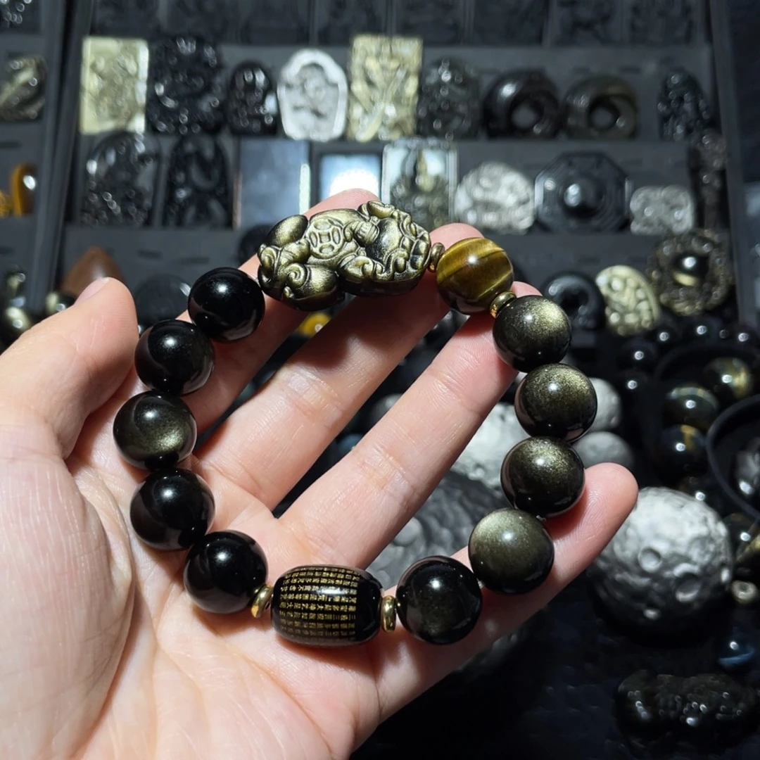 壹***）黑曜岩未镶嵌珠宝奇石