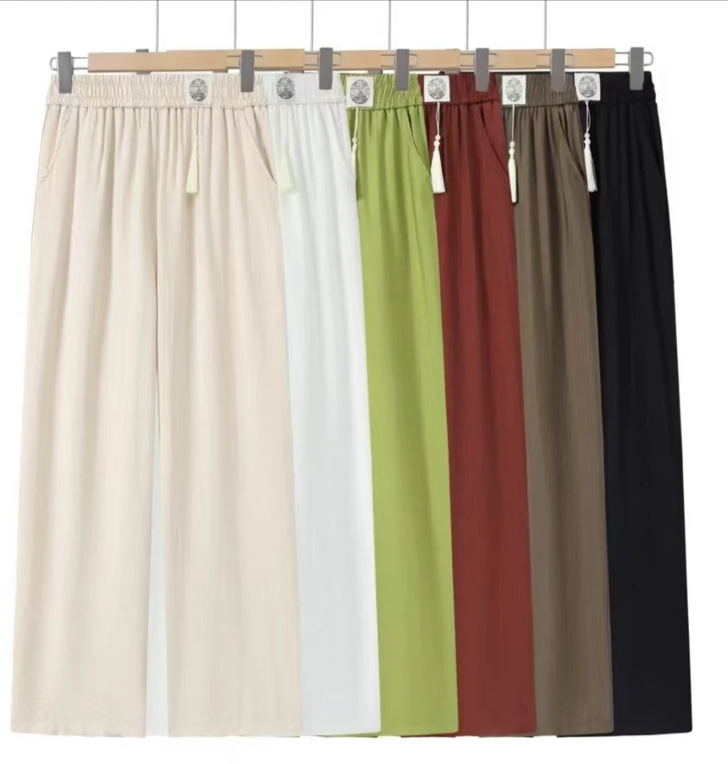 【升级版樱花裤】夏季时尚百搭气质垂感高腰直筒九分裤子休闲裤