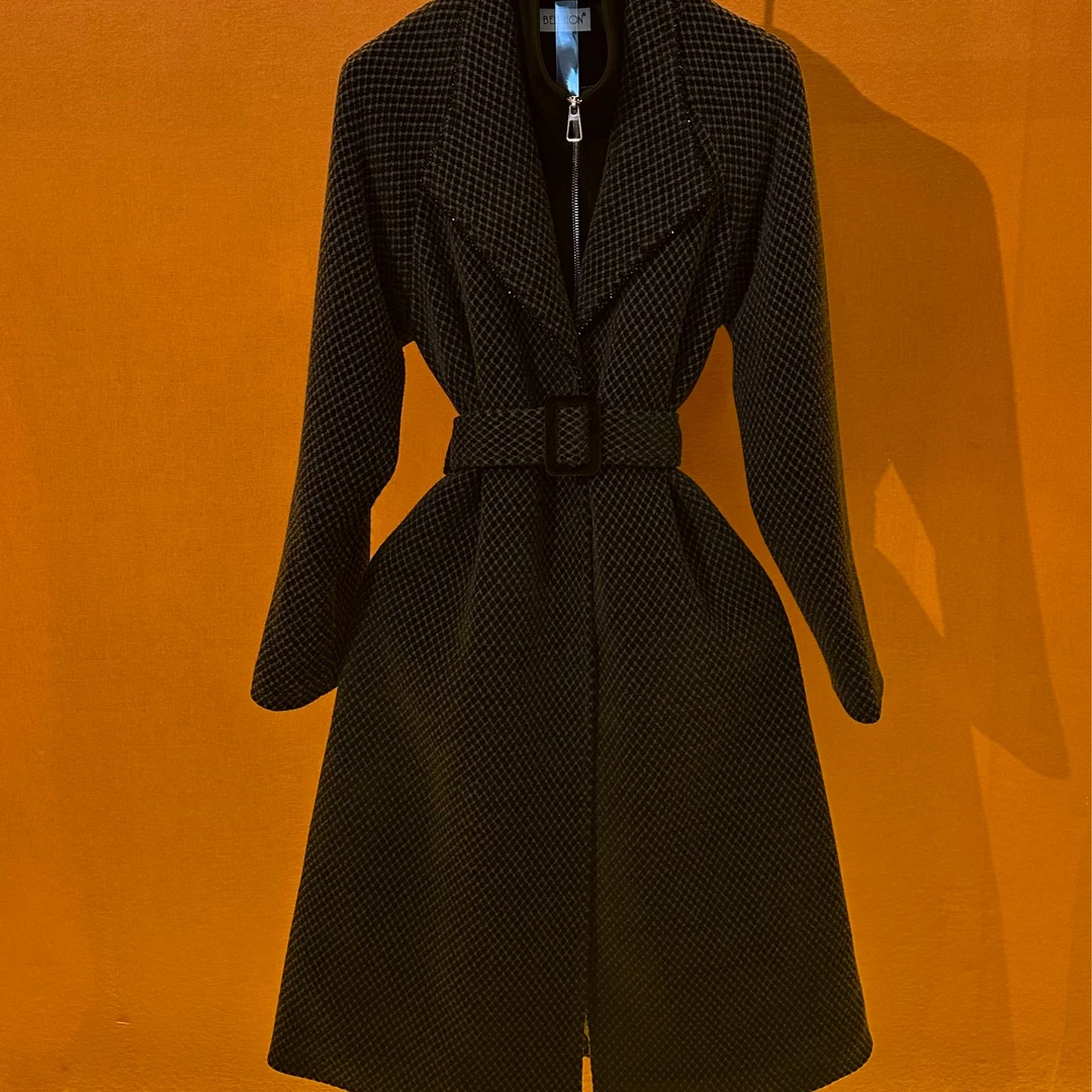 青森1BH-2024冬季新款时尚气质中长款大衣BHK1110