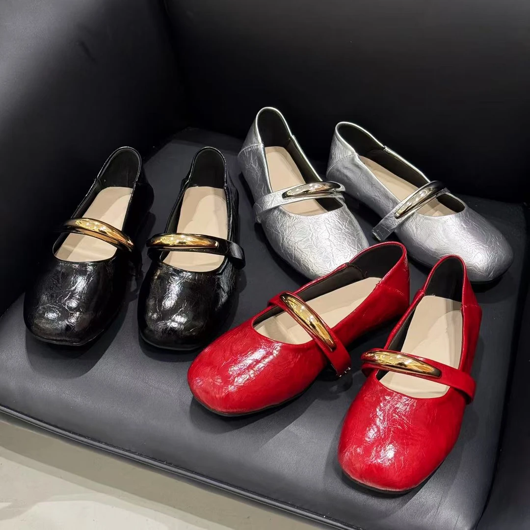 【胖福福大码女鞋】2025玛丽珍鞋单鞋女春新款透气轻便宽胖脚单鞋