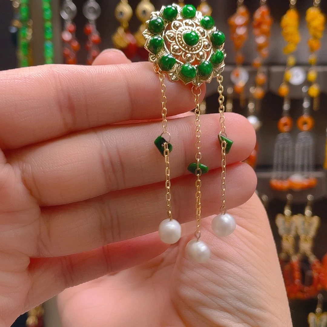 翡翠合金耳饰翡翠