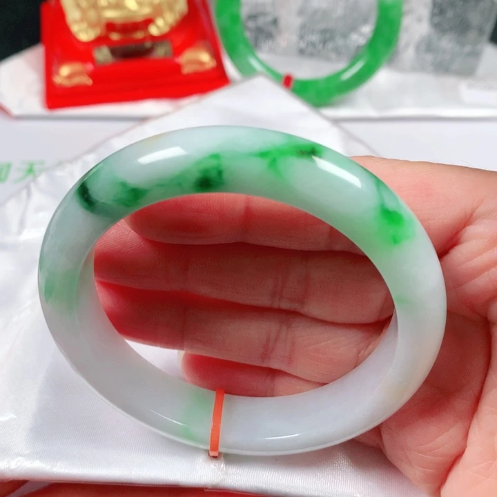 未镶嵌手镯翡翠  编号F1310 正圈57 种老起胶