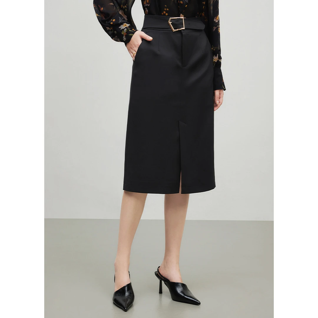 【籽言专属】包臀过膝半身裙夏季时尚百搭开叉优雅中长裙