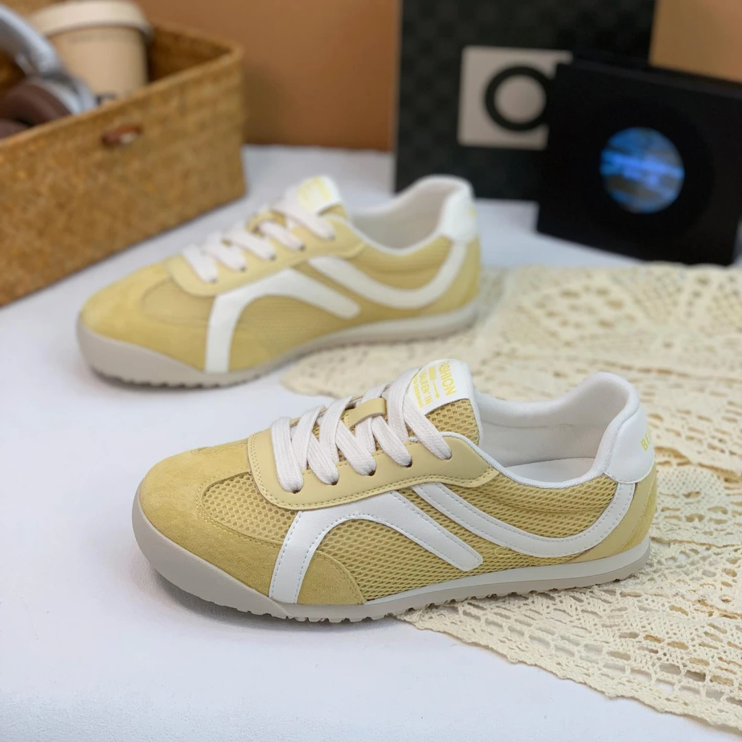 爆款厚底百搭网面德训鞋年夏季新款平底透气运动板女鞋潮