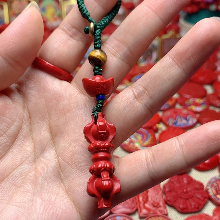 天然辰砂工艺品朱砂钥匙扣