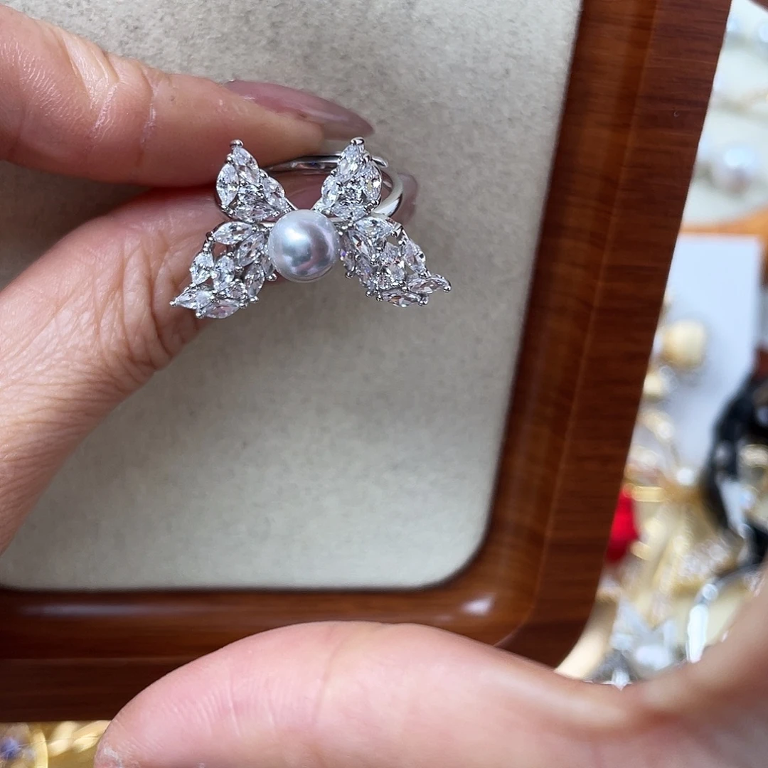 海水珍珠戒指银S925镶嵌