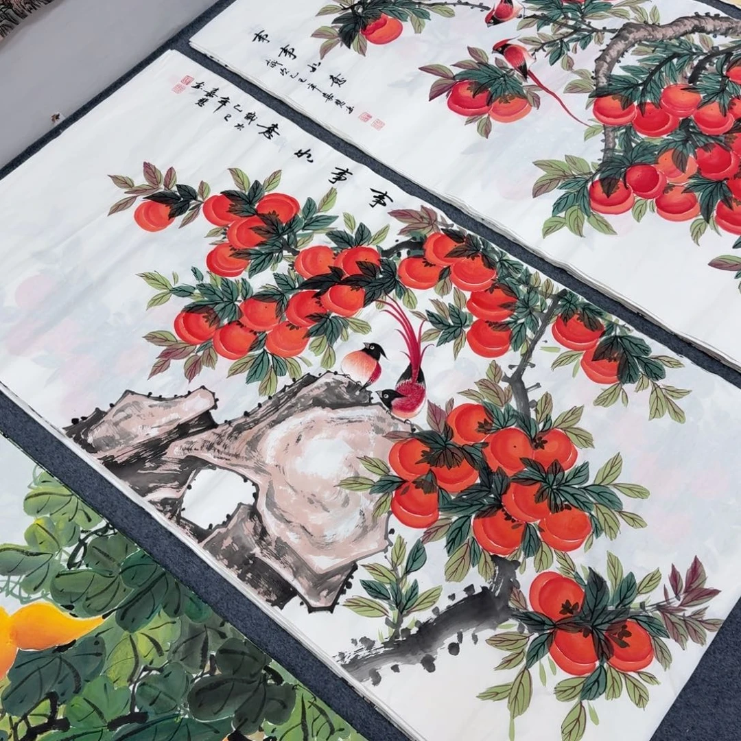 国画四尺尺寸70X140纯手绘作品