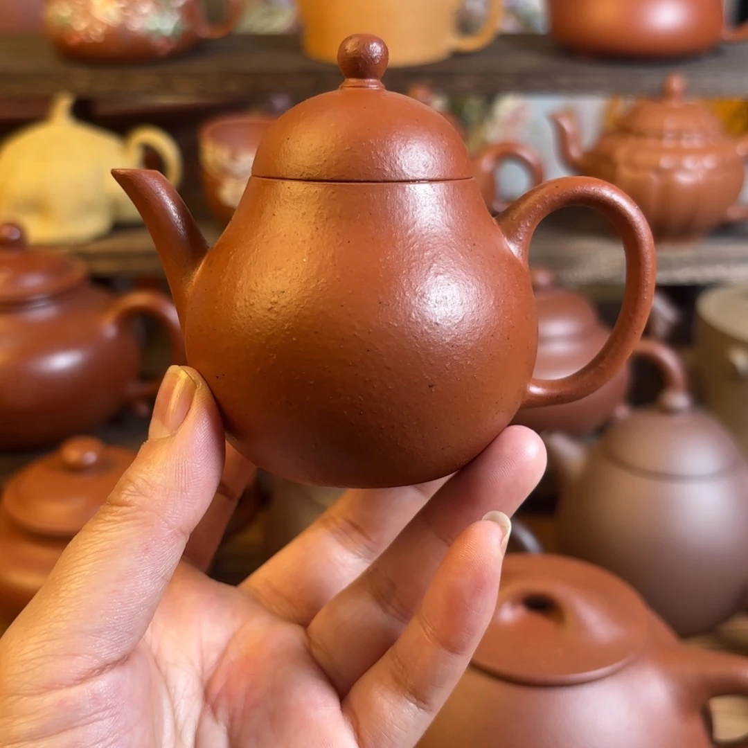 茶壶紫砂半手工朱泥小梨壶130cc