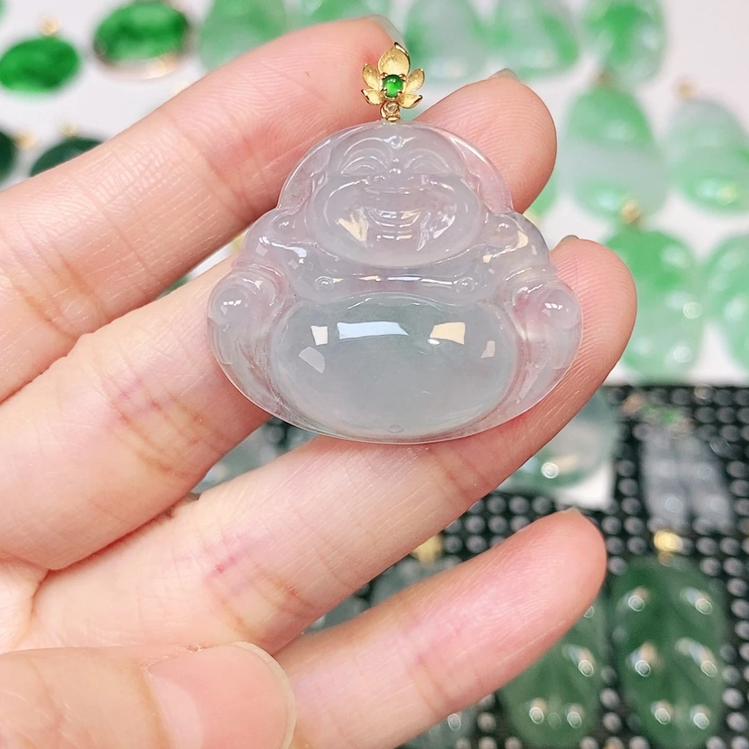 翡翠吊坠(不含链)18K金镶嵌别**意