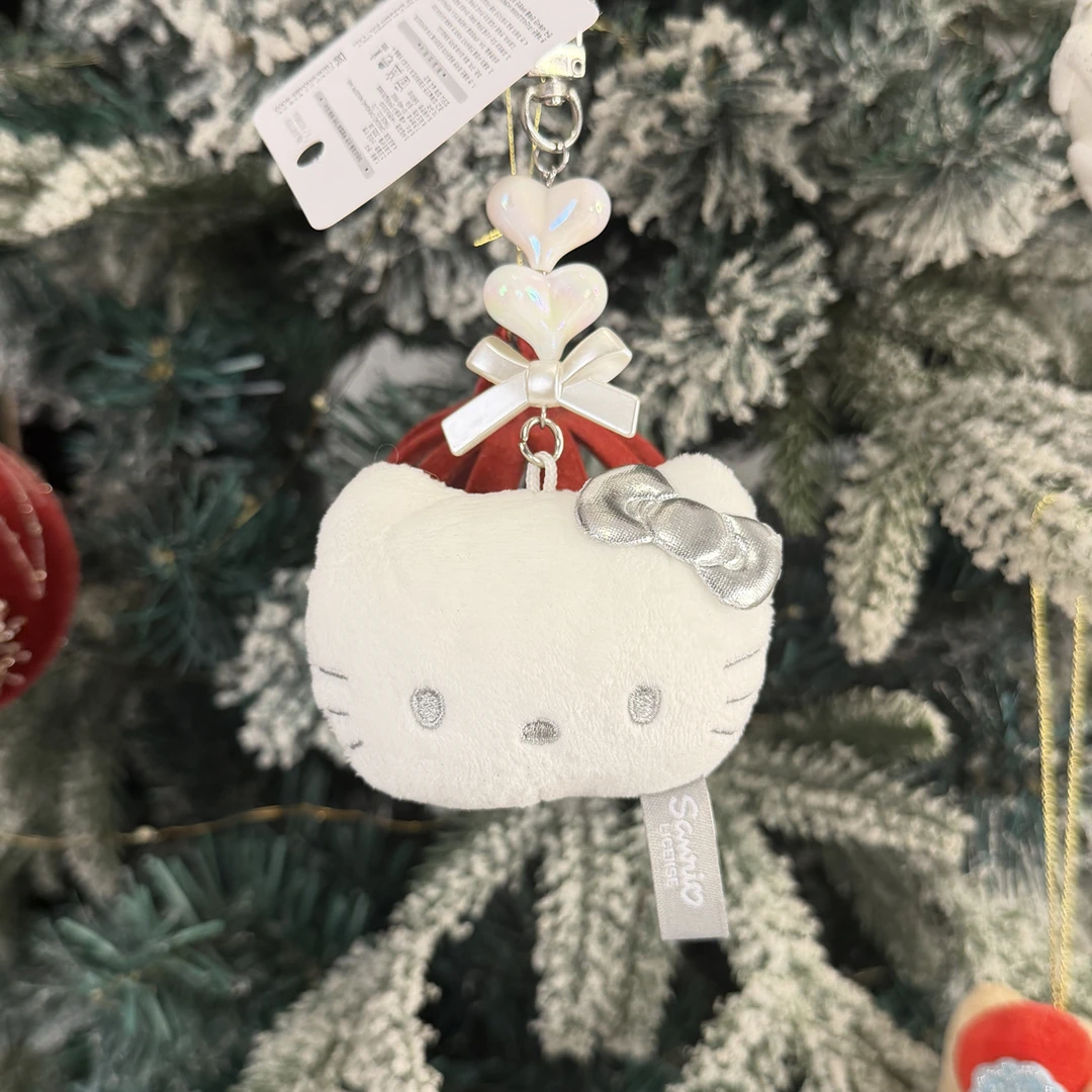 韩版银色超酷可爱毛绒凯蒂猫头部挂件