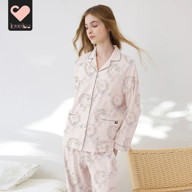 loveloveloc月子服棉款孕妇睡衣产妇家居服产后哺乳衣春夏薄款a类