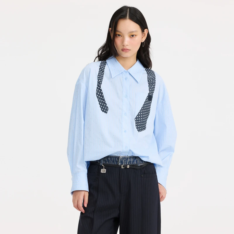 REVAN芮范趣味波点领带印花衬衫RL10902038