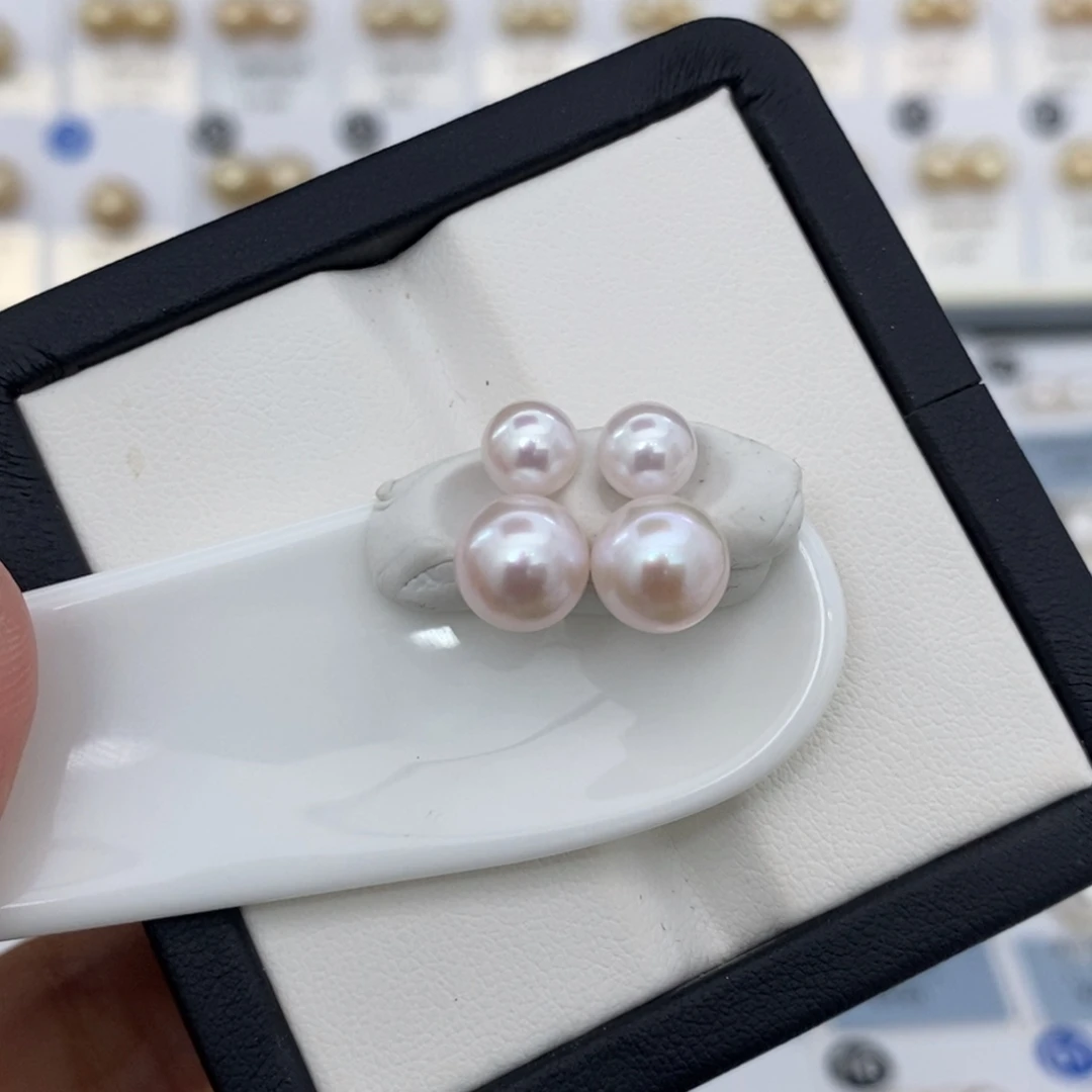 未镶嵌海水珍珠樱花粉Akoya双珠款5-6/8-9