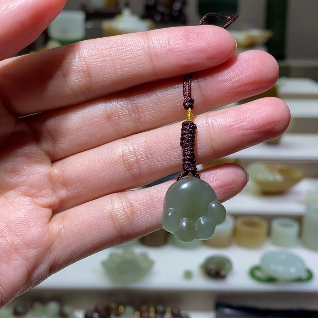 和田玉把件未镶嵌猫爪挂件福利款