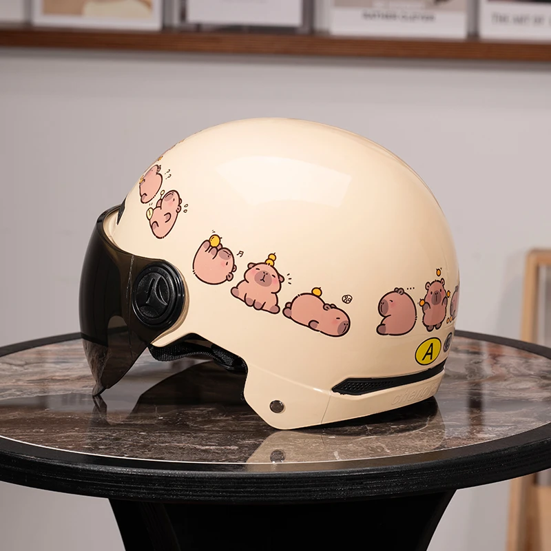 新国标3C认证夏季头盔可爱遮阳电瓶车安全帽男女轻便安全防晒半盔
