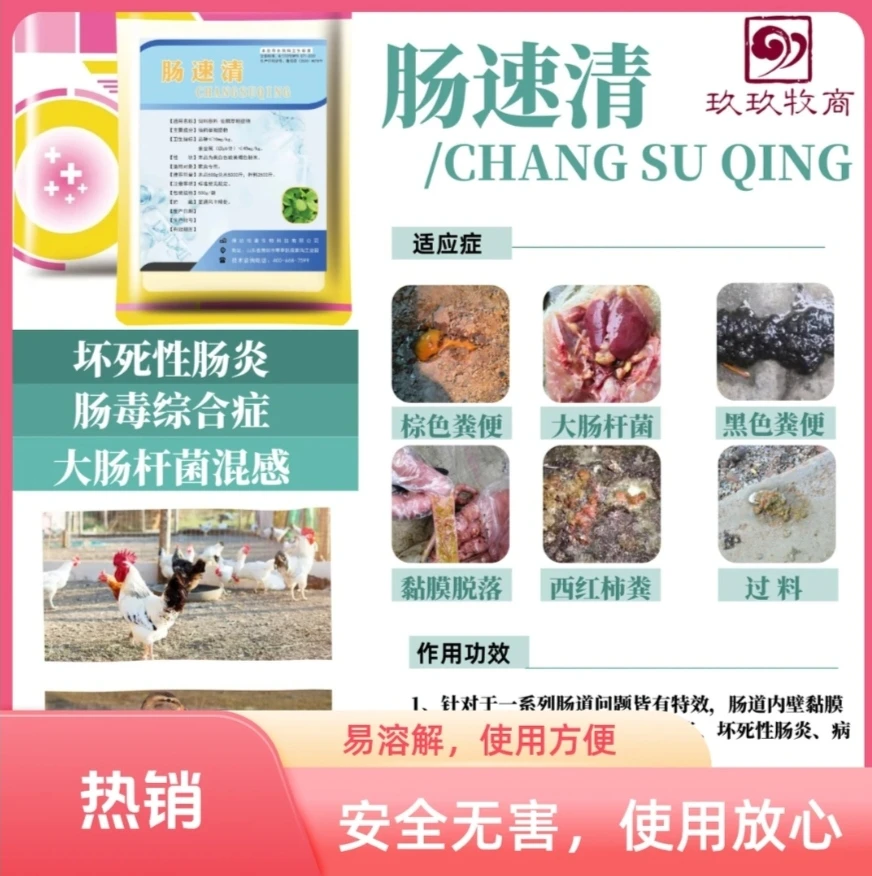 【肠速清】鸡鸭鹅肠炎肠毒鸡拉稀腹泻鸭鹅腿软腿瘸拉白痢过料消瘦