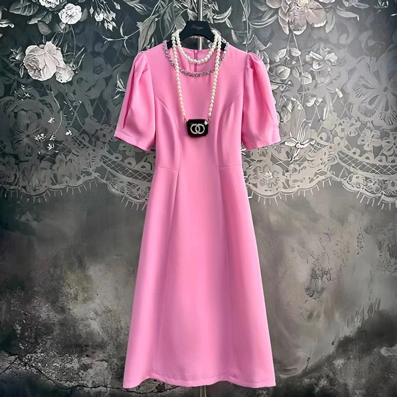 直播小香风连衣裙女2024夏季新款设计感小众法式轻奢重工长裙