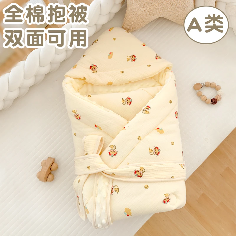 棉质花双面轻柔保暖通用被子新生儿加棉厚款防踢产房