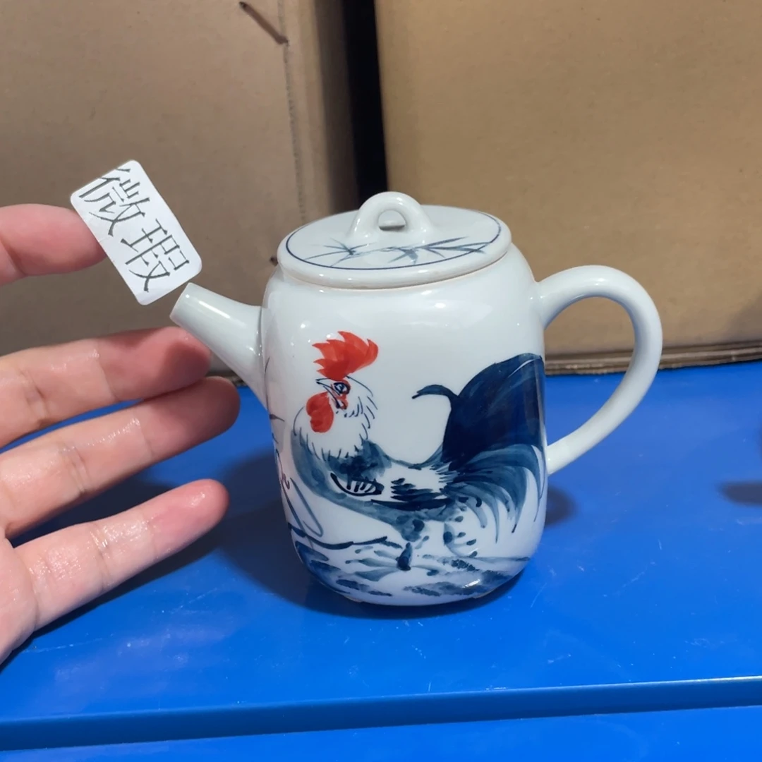 釉下手绘茶具微瑕