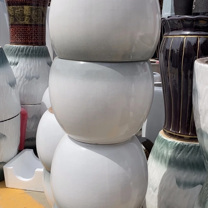 低腰大号渐变绿口球盆28*26