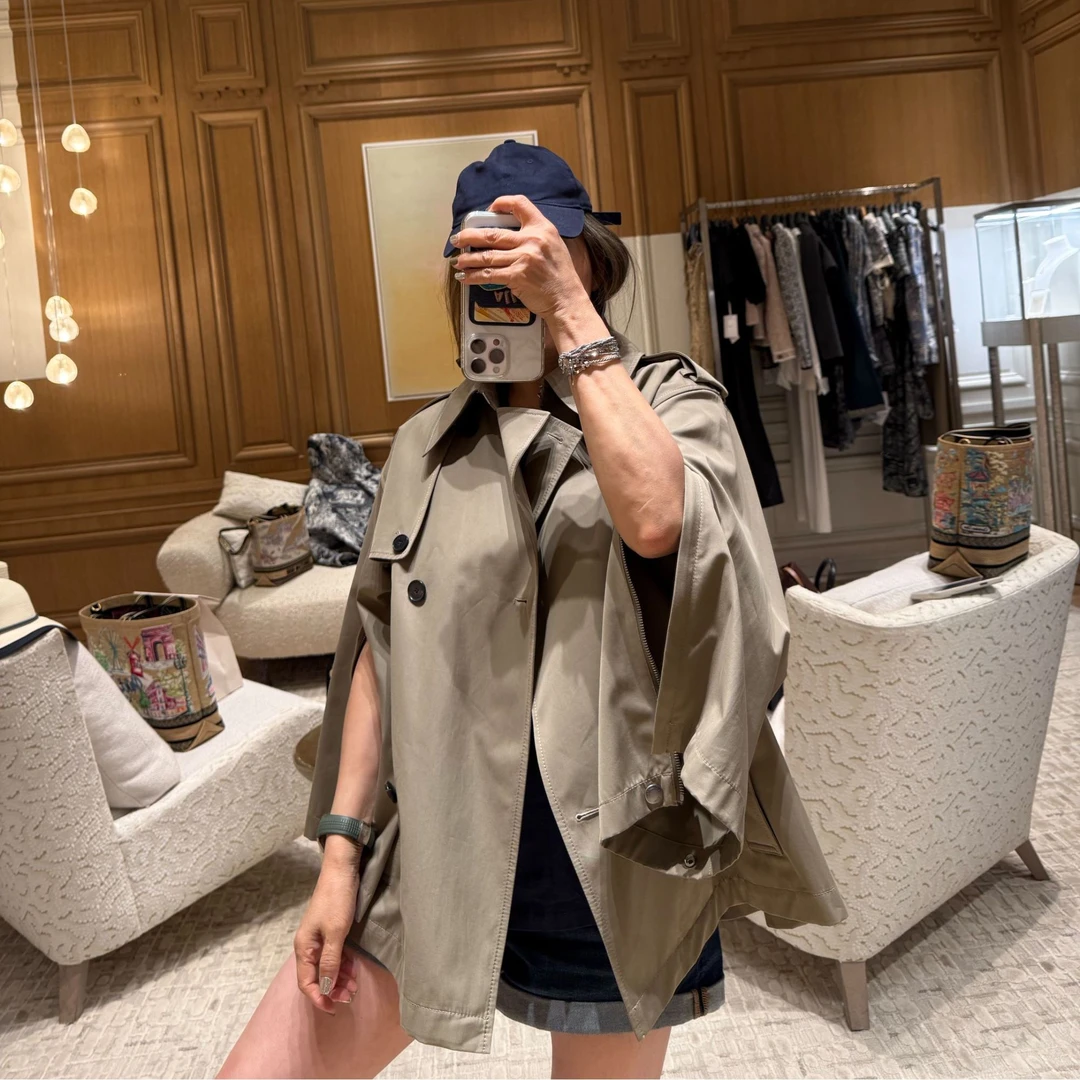 COCOLINDA | 100%棉复古老钱风活页肩章可拆卸短款风衣C3609