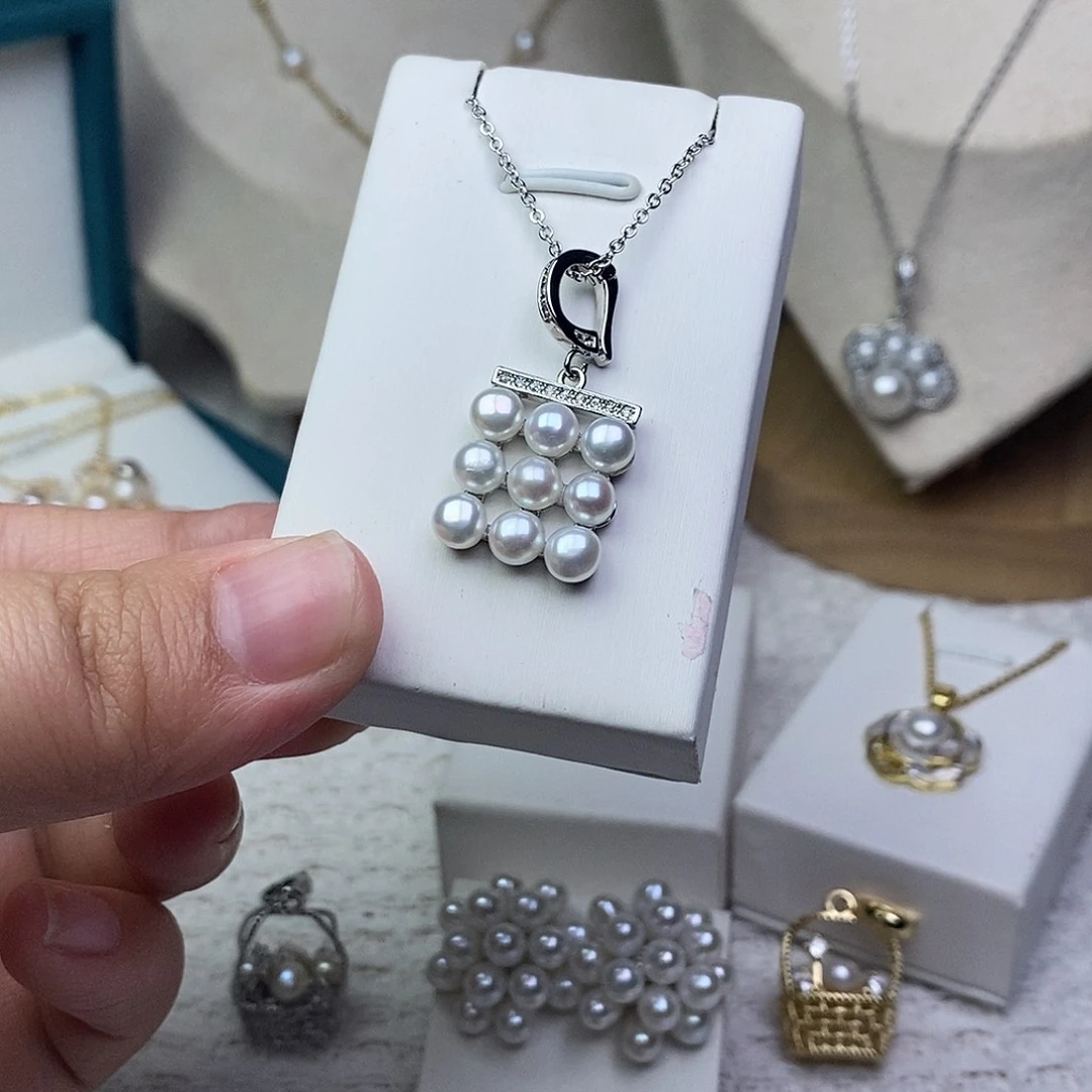 耳饰淡水珍珠银S925镶嵌