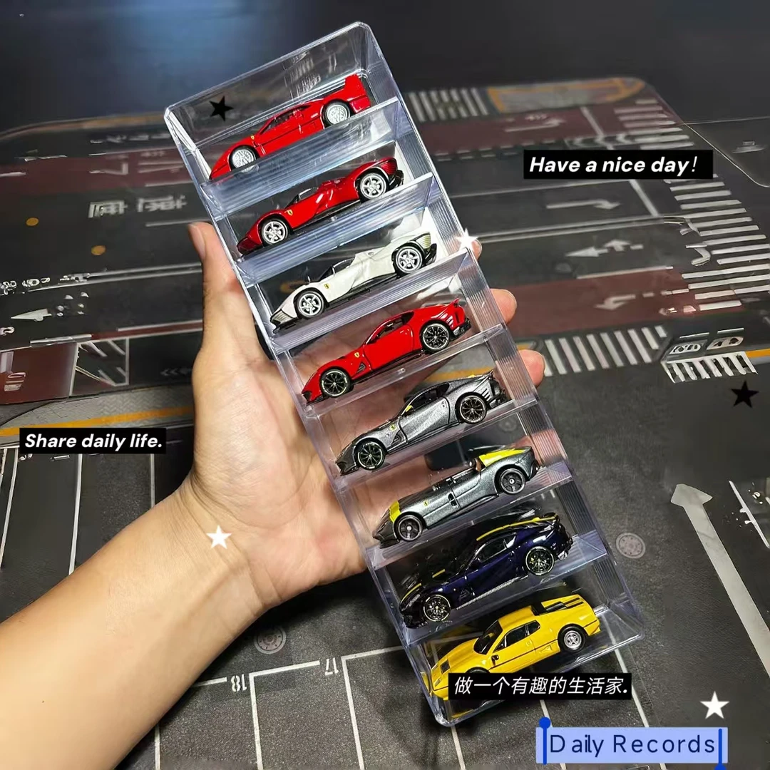 小汽车收纳神器适用多美卡风火轮大容量1:64儿童玩具车模型展示盒