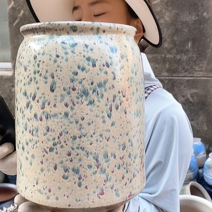 紫砂花盆瑕疵口17高26