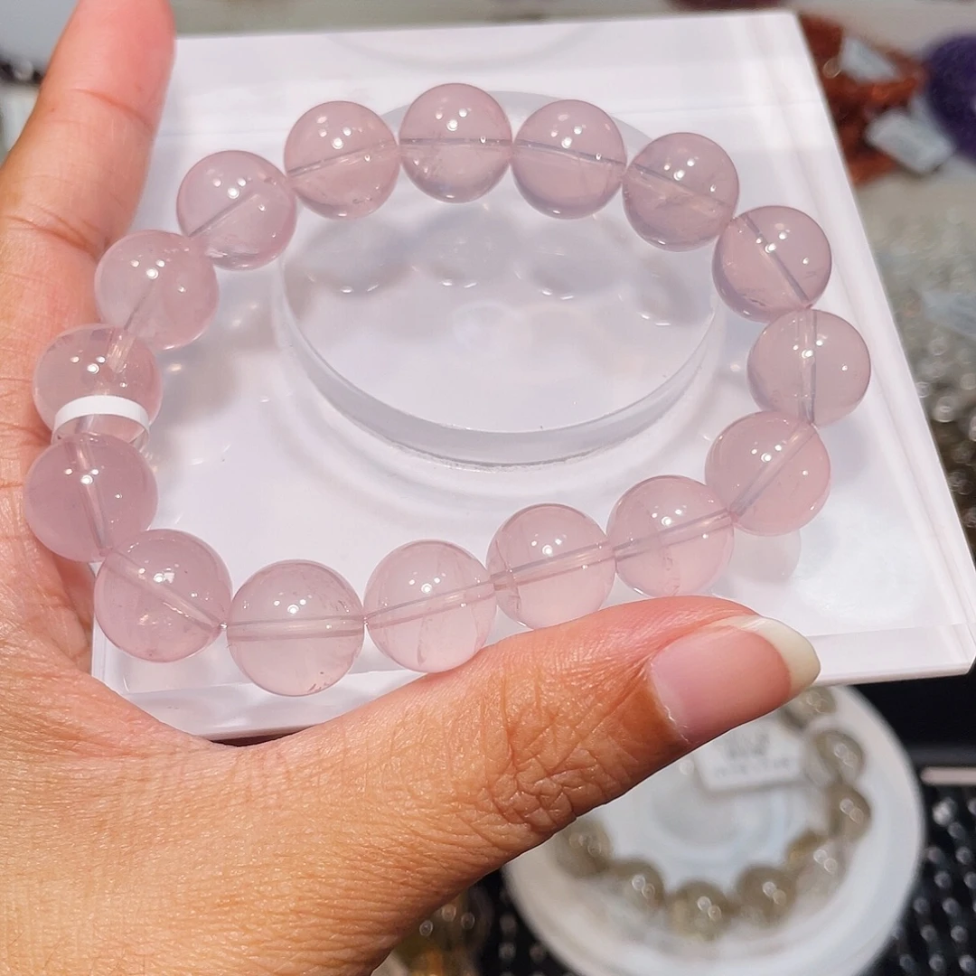 未镶嵌手串水晶已实名粉晶12m