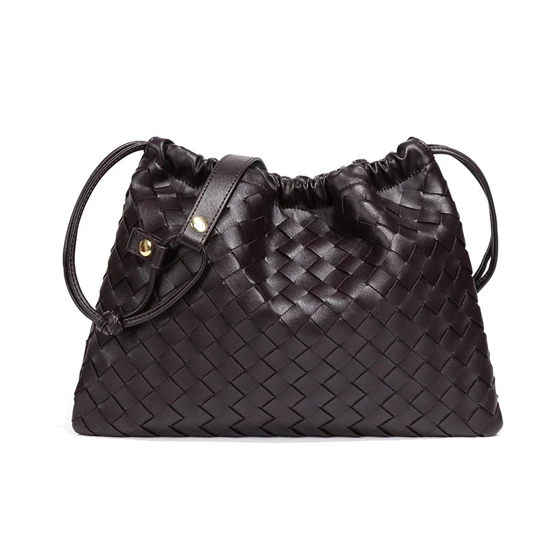 法式复古小众设计编织包腋下包B2019-葡萄紫