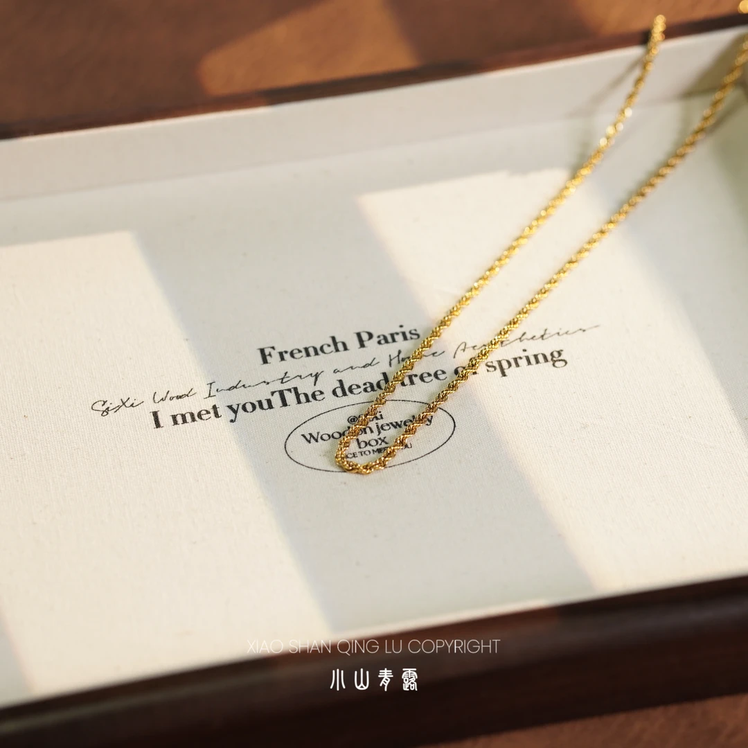 合金项链 【W820】百搭麻花项链 长度60cm-2.5mm-NO退NO换[微瑕]