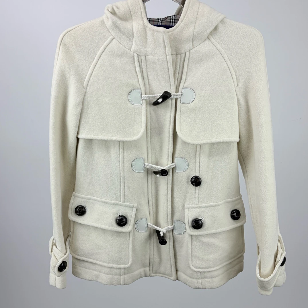 99新 BURBERRY/博柏利 博柏利羊毛牛角扣大衣外套36码 14449