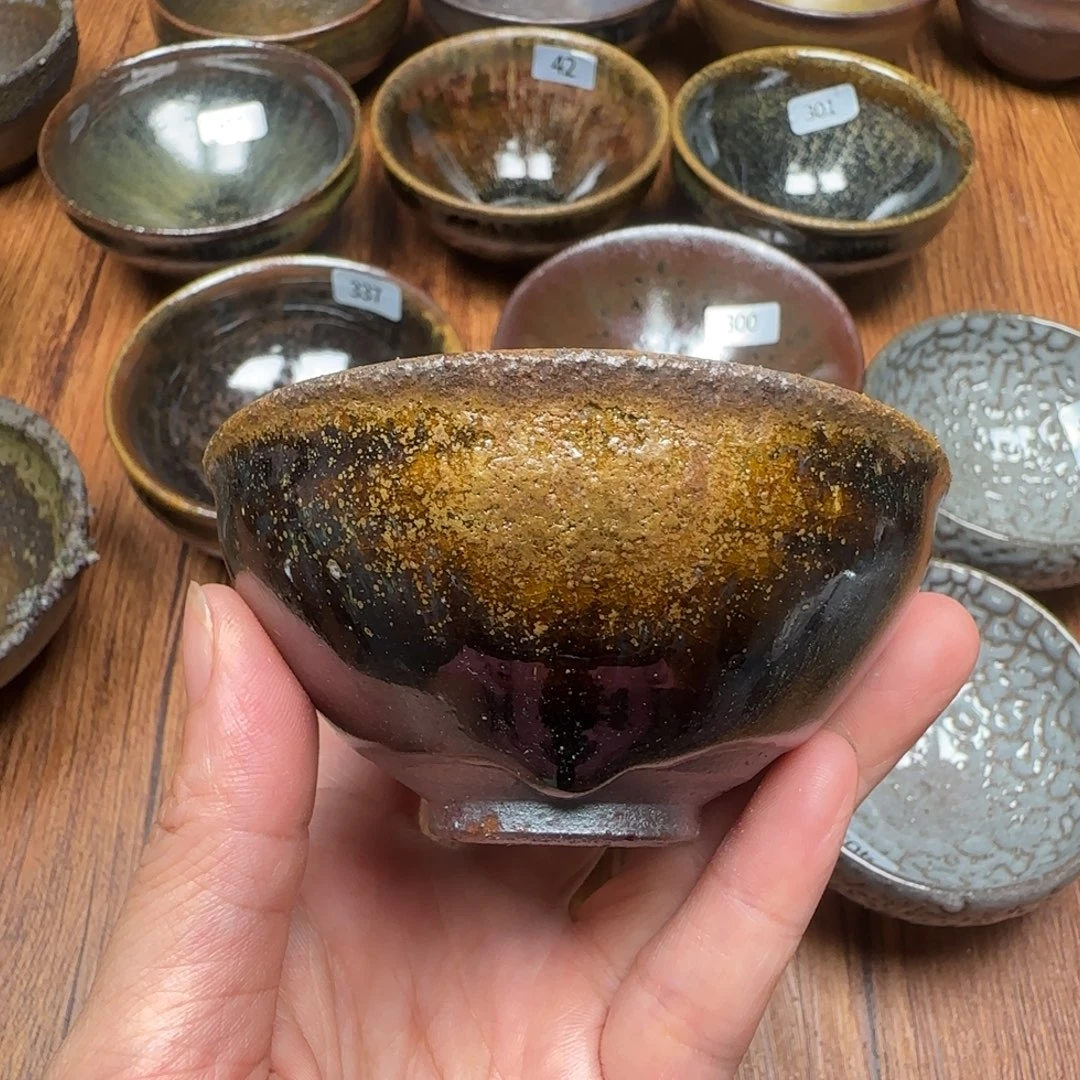 柴烧建盏茶盏茶杯524