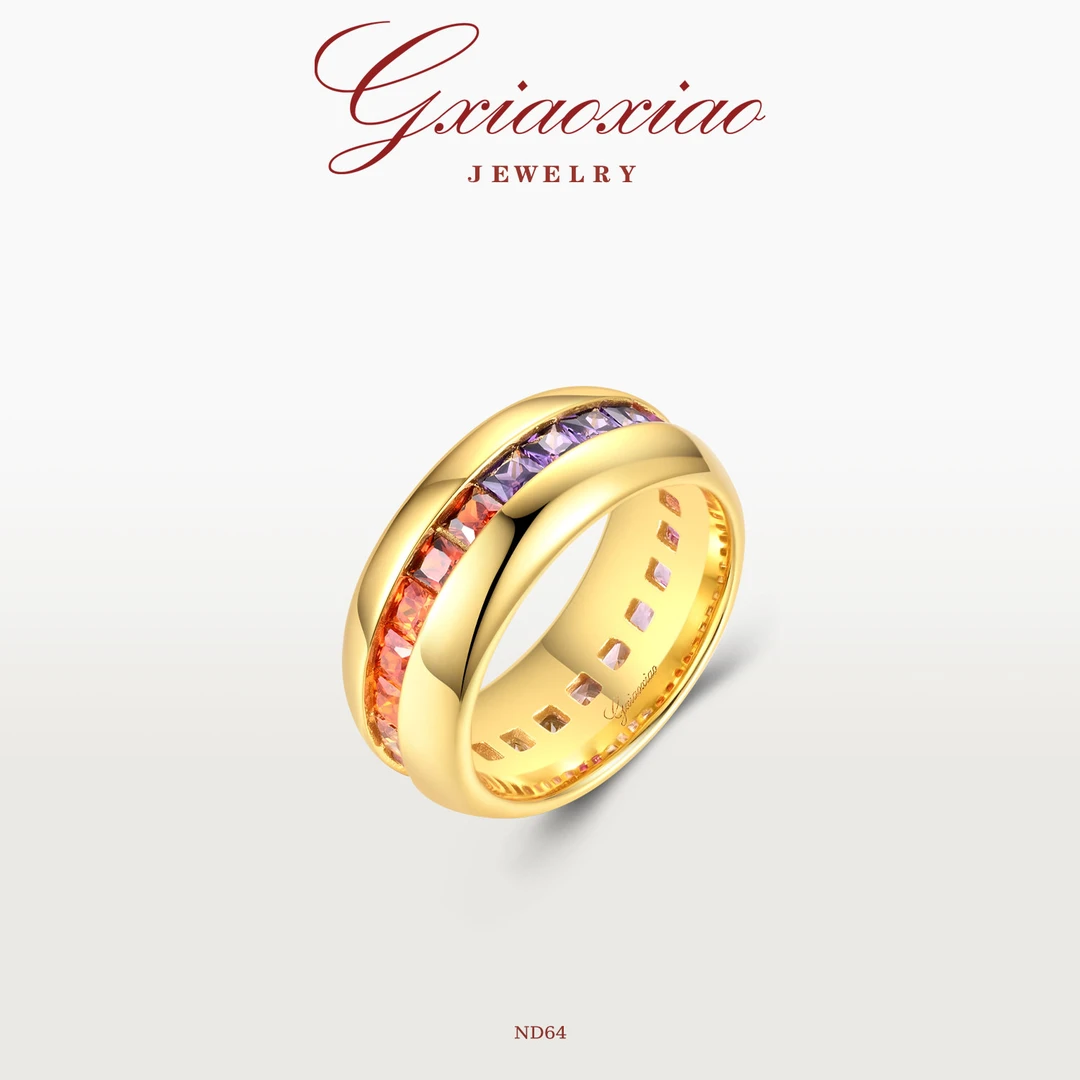 G XIAOXIAO 镀K金【彩梦】时尚气质精致百搭彩色戒指 ND64