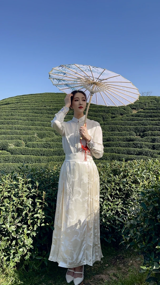 【钱老板专享】新国风提花缎真丝马面裙34044