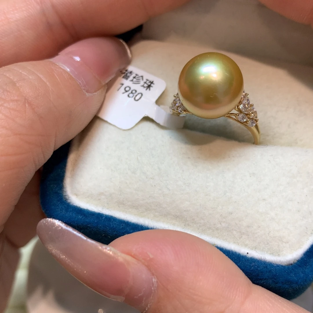 海水珍珠戒指14K金镶嵌