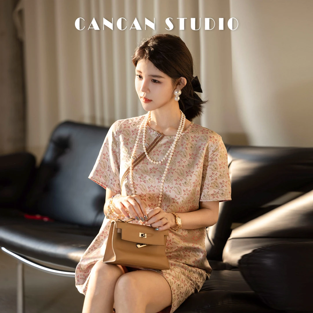 CANCAN STUDIO【宋锦~小锦鲤】新中式原创设计夏季连衣裙G77670