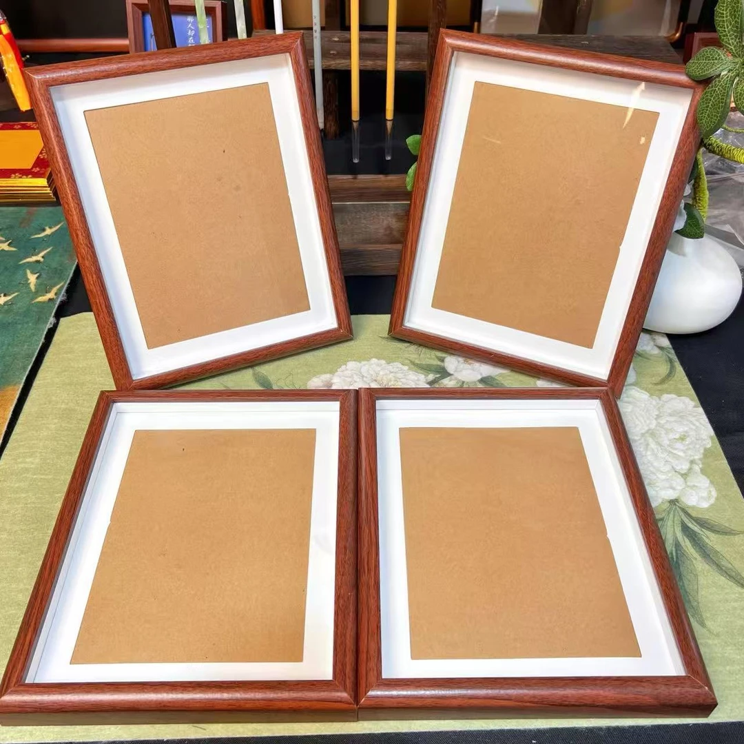 【10寸相框】内径20*25cm胡桃色真玻璃面板【拍一发四】